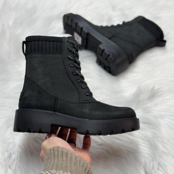 UGG Ballard Lace Up Womens Boots Black 1166759-BLK NEW Sz 6